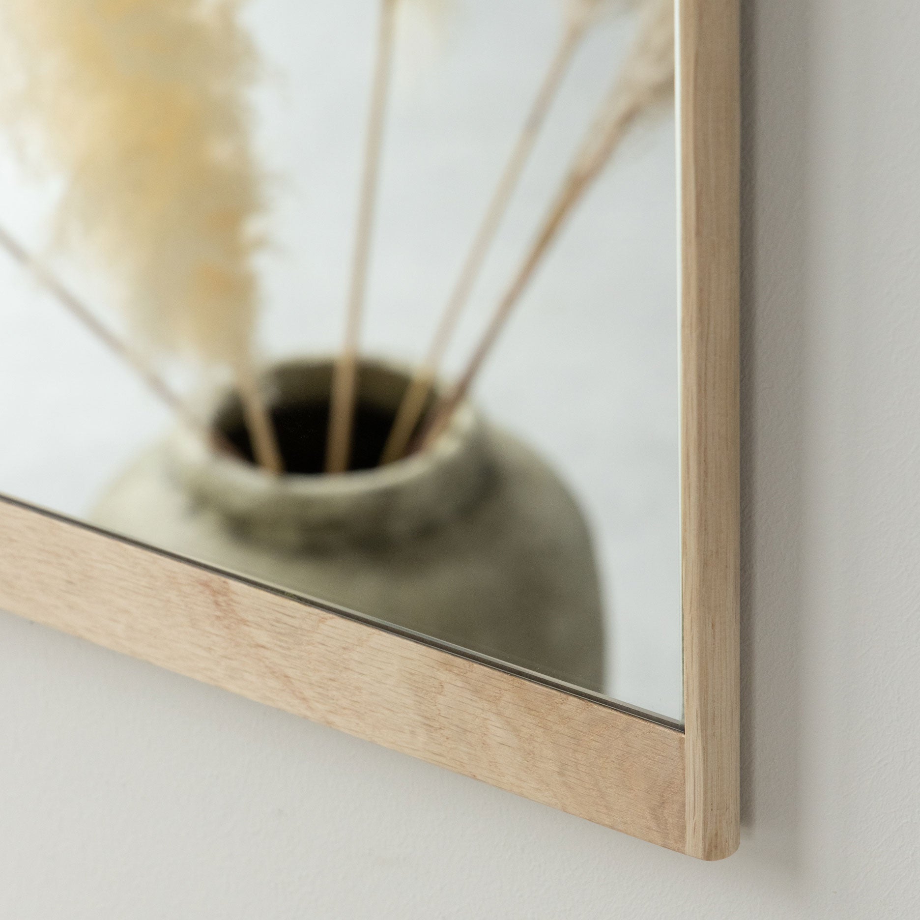 Wood spejl H90 cm - hvidpigmenteret